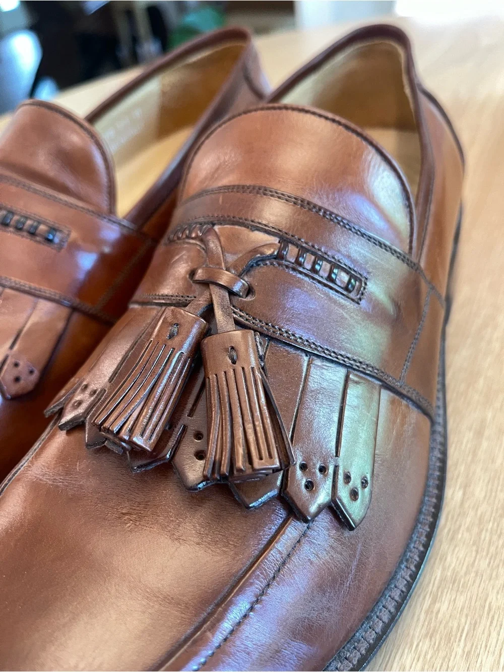 Johnston & Murphy Signature Series Italian Leather Tassel Loafers 11M NEW